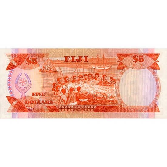 1986 - Fiji Islands P83a 5 Dollars banknote 1986 - Fiji Islands P83a 5 Dollars banknote