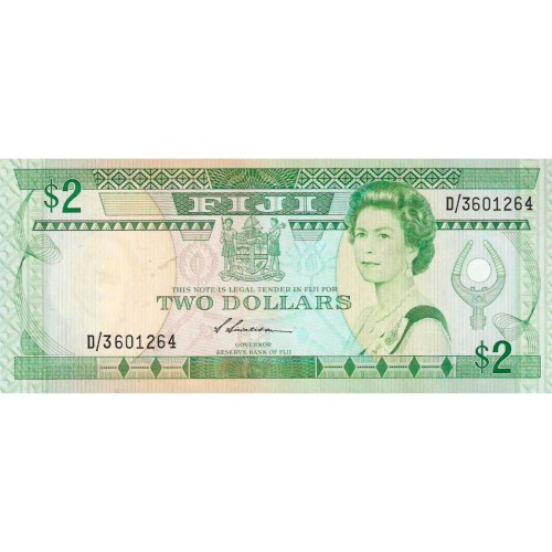 1988 - Islas Fiji Pic 87a billete de 2 Dólares