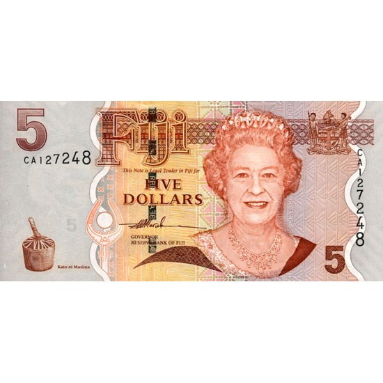 2007 - Fiji Islands Pic 110a 5 Dollars banknote 2007 - Fiji Islands Pic 110a 5 Dollars banknote