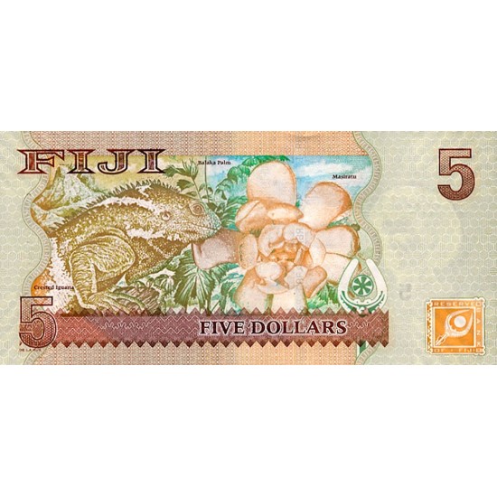2007 - Fiji Islands Pic 110a 5 Dollars banknote 2007 - Fiji Islands Pic 110a 5 Dollars banknote