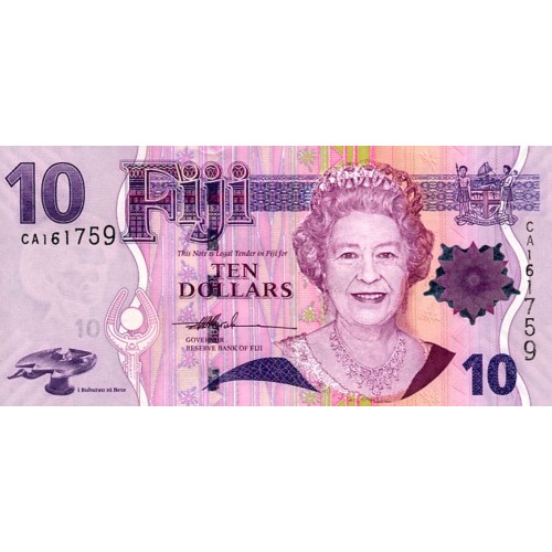 2007/2012 - Fiji Islands P111a 10 Dollars banknote 2007/2012 - Fiji Islands P111a 10 Dollars banknote