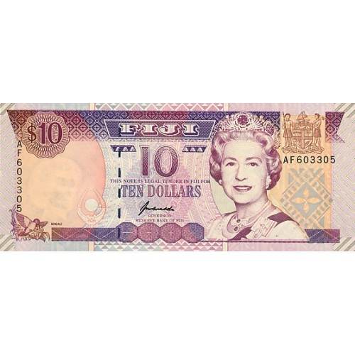 1995 - Islas Fiji Pic 90a billete de 2 Dólares