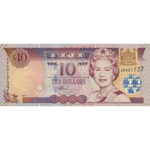 1996 - Islas Fiji P98a billete de 10 Dólares