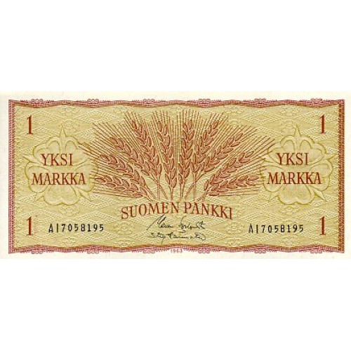 1963 - Finlandia PIC 98a billete de 1 Markka S/C