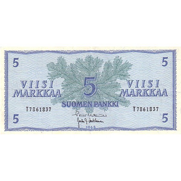 1963 - Finland Pic 99   5 Marcs banknote