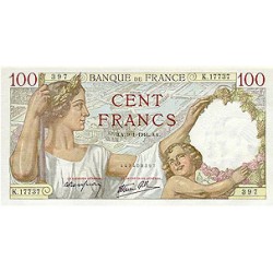 1942 - France PIC 94 100 Francs banknote UNC