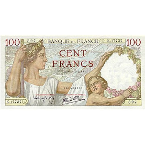 1942 - France Pic 94   100 Francs  banknote