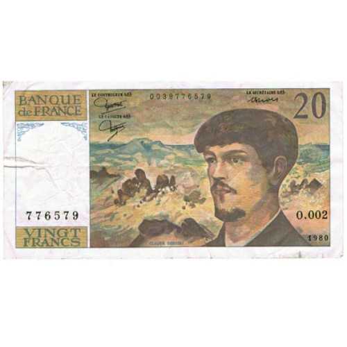 1992 - Francia Pic 151f    billete de 20 Francos