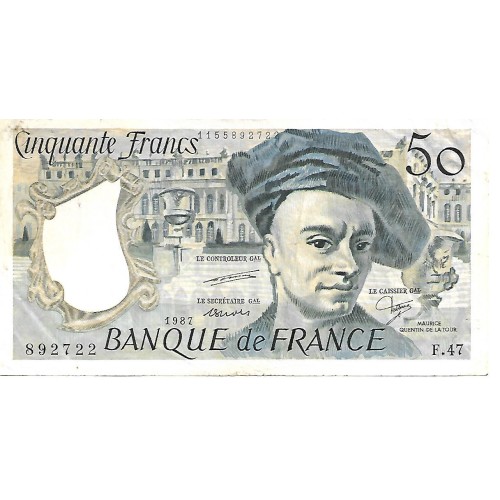 1987 - Francia PIC 152c billete de 50 Francos MBC