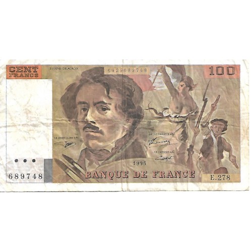 1995 - Francia PIC 154h billete de 100 Francos BC
