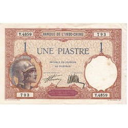 1927 - French Indochina   PIC  48b      1 Piastra  Banknote