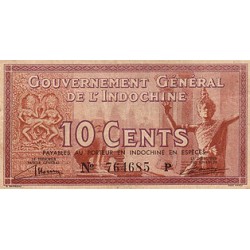 1942 - French Indochina   PIC  85 c      10 Cts Banknote