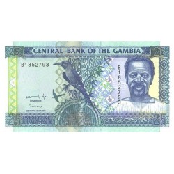 1996 -  Gambia PIC 18a   25 Dalasis f12  banknote