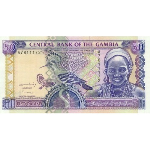 1996 -  Gambia PIC 19   50 Dalasis f12  banknote