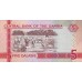 2001/05 -  Gambia PIC 20c 5 Dalasis S15 banknote