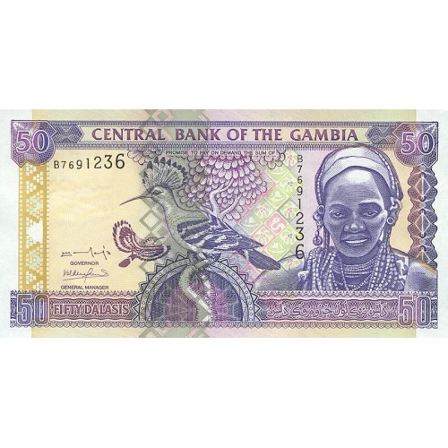 2001/05 -  Gambia PIC 23a billete de 50 Dalasis F13 S/C