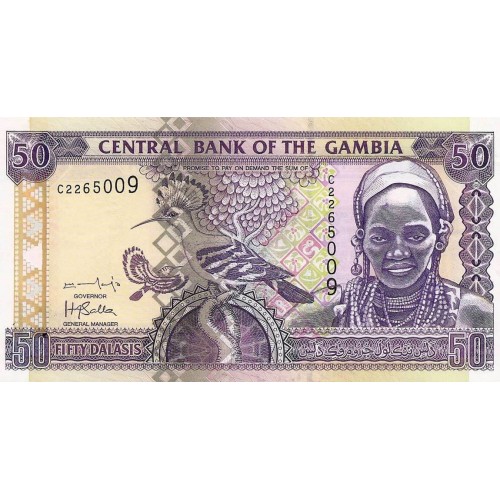 2001/05 -  Gambia PIC 23b  50 Dalasis f11  banknote