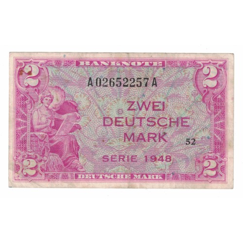 1948 -  Alemania Rep. Federal PIC 3 billete de 2 Marcos MBC