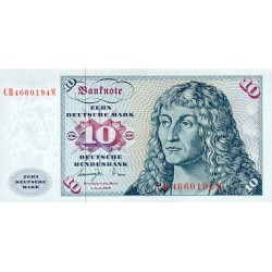 1980 - German Fed .Rep.PIC 31a     10 D. Marks F banknote