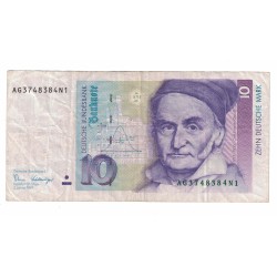 1989 - Germany_Fed_Rep PIC 38a 10 Marks banknote VF