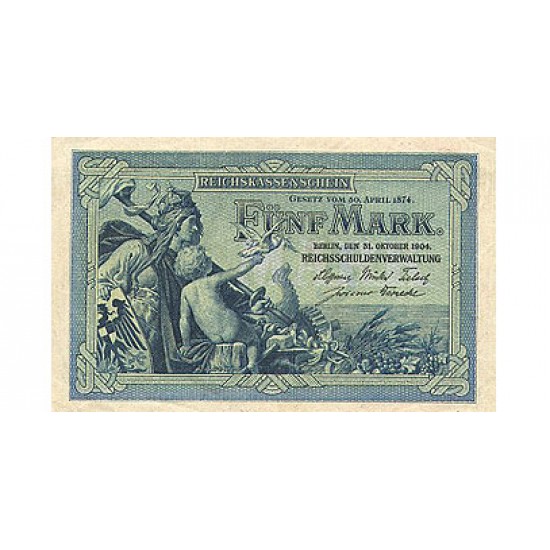 1904 - Germany Pic 8b 5 Marks banknote 1904 - Germany Pic 8b 5 Marks banknote