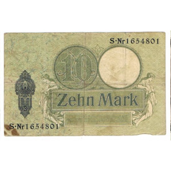 1906 - Germany Pic 9b 10 Marks VF banknote 1906 - Germany Pic 9b 10 Marks VF banknote
