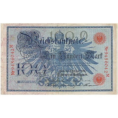 1908 -  Alemania Pic 33a           billete de 100 Marcos