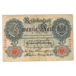 1910 - Germany   Pic 40a          20 Millons Marks F banknote