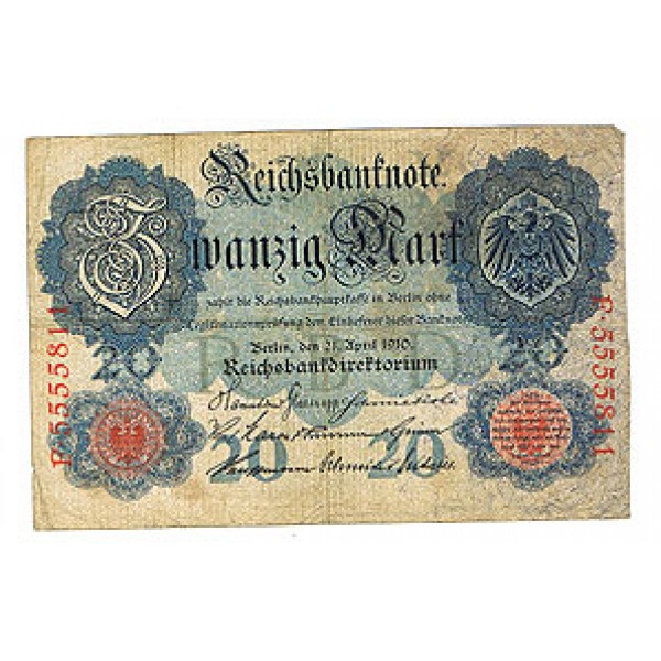 1910 - Germany   Pic 40b          20 Millons Marks G  banknote