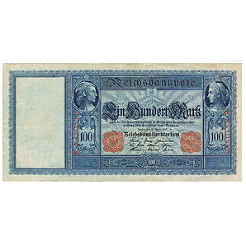 1910 - Germany   Pic 42            100 Marks  VF banknote