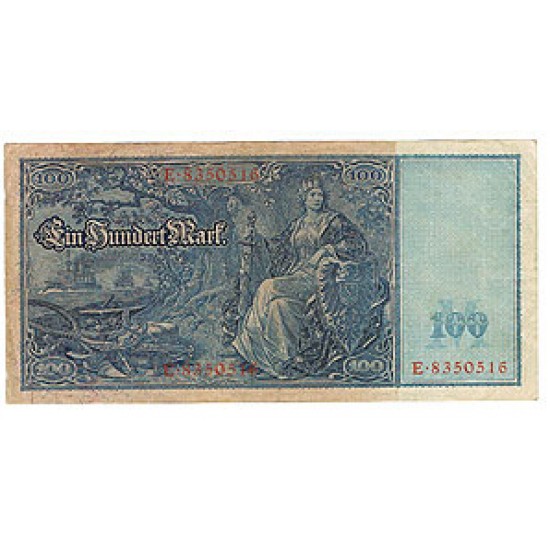 1909 - Germany Pic 38 100 Marks F banknote 1909 - Germany Pic 38 100 Marks F banknote