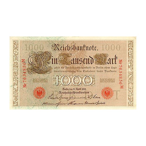 1910 - Alemania PIC 44b billete de 1.000 Marcos S/C
