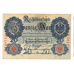 1914 -  Alemania Pic 46b    billete de  20 Marcos
