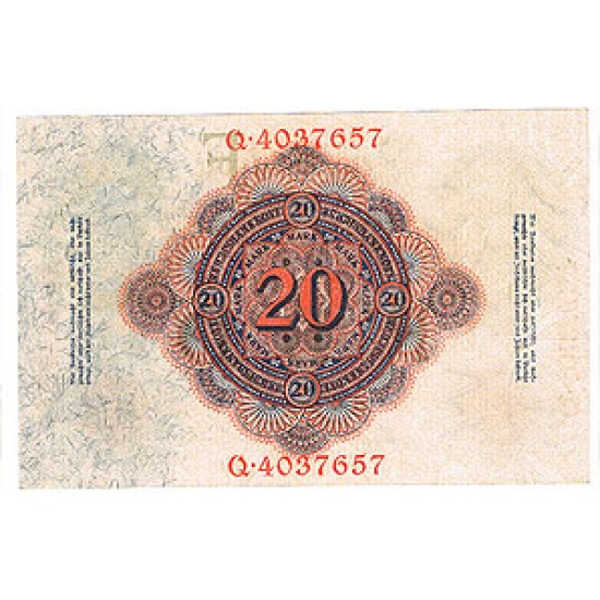 1914 - Germany Pic 46b 20 Marks banknote 1914 - Germany Pic 46b 20 Marks banknote