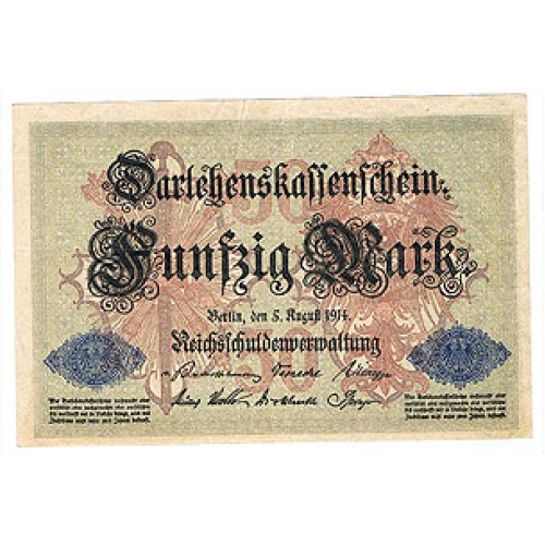 1914 -  Alemania Pic 49b    billete de  50 Marcos EBC+