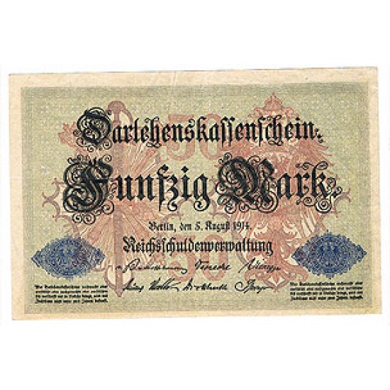 1914 - Germany Pic 49b 50 Marks X F+ banknote 1914 - Germany Pic 49b 50 Marks X F+ banknote