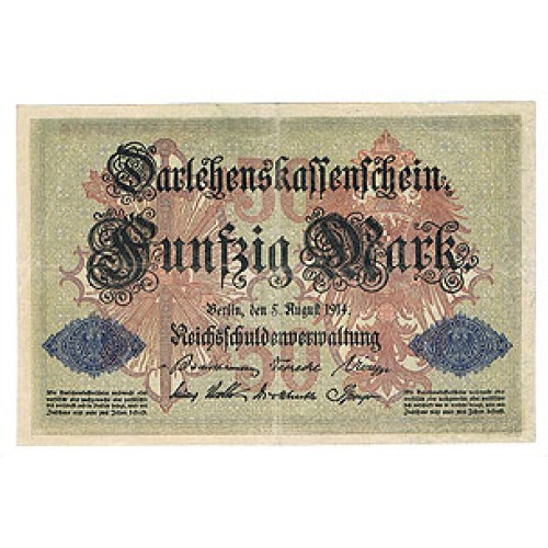 1914 - Germany Pic 49b   50 Marks VF  banknote