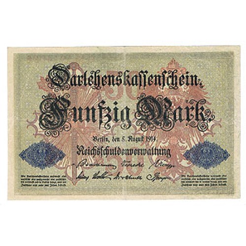 1914 -  Alemania Pic 49b    billete de  50 Marcos MBC