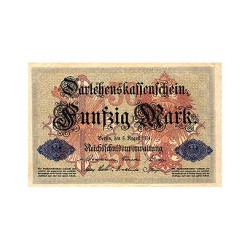 1914 - Germany PIC 49b  50 Marks banknote UNC