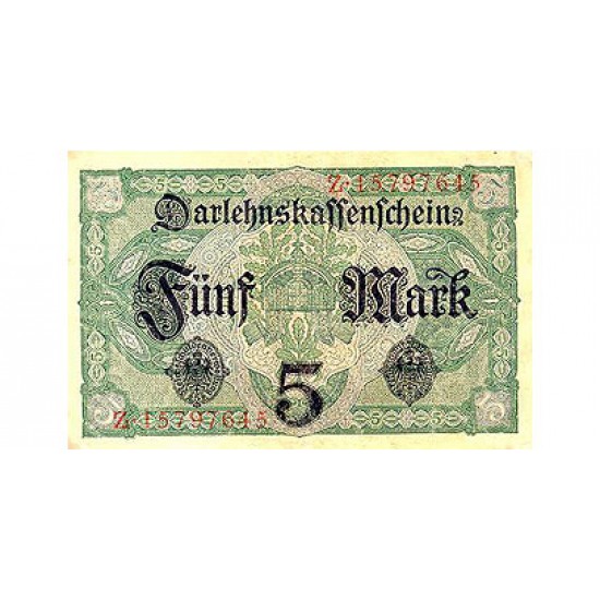 1917 - Germany PIC 56b 5 Marks banknote 1917 - Germany PIC 56b 5 Marks banknote