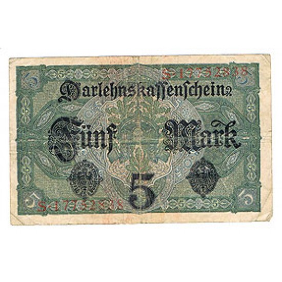 1917 - Germany PIC 56 b 5 Marks G banknote 1917 - Germany PIC 56 b 5 Marks G banknote