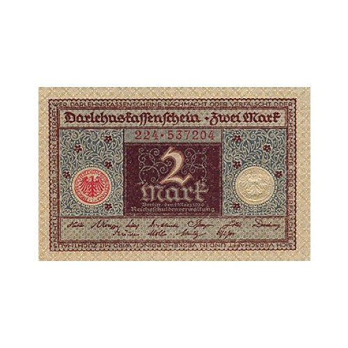 1920 - Alemania PIC 60 billete de 2 Marcos