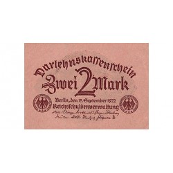 1922 -  Alemania Pic 62    billete de  2 Marcos