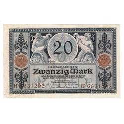 1915 - Alemania PIC 63 billete de 20 Marcos S/C