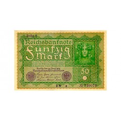 1919 - Alemania PIC 66 billete de 50 Marcos