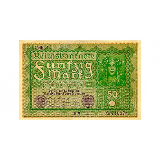 1919 - Germany Pic 66 50 Marks banknote 1919 - Germany Pic 66 50 Marks banknote