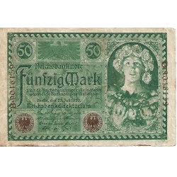 1920 - Germany PIC 68 50 Marks G banknote 1920 - Germany PIC 68 50 Marks G banknote
