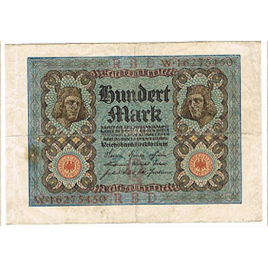 1920 - Germany PIC 69 a 100 Marks F banknote 1920 - Germany PIC 69 a 100 Marks F banknote