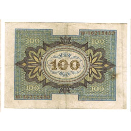 1920 - Germany PIC 69 a 100 Marks F banknote 1920 - Germany PIC 69 a 100 Marks F banknote