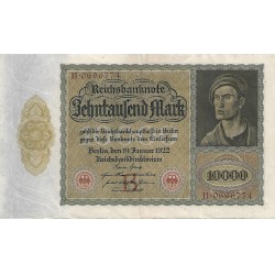 1922 - Germany PIC 70 10.000 Marcos XF banknote